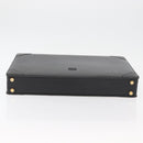LOEWE Anagram Business Bag Leather Black Gold Auth BAZ237-5