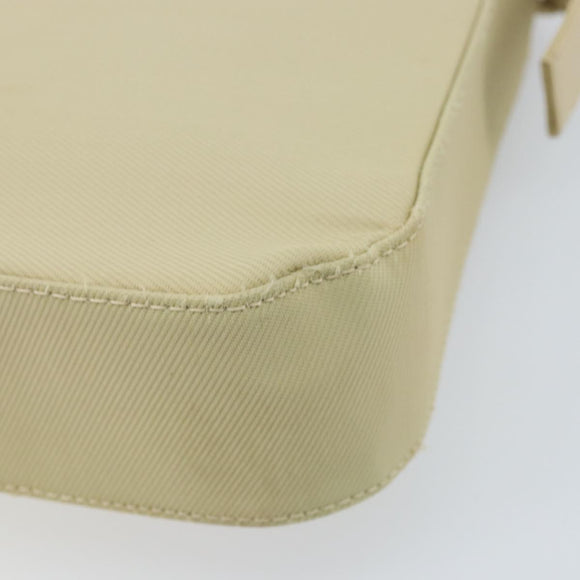 FENDI Mamma Baguette Shoulder Bag Canvas Beige Gold Auth BAZ238A