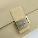 FENDI Mamma Baguette Shoulder Bag Canvas Beige Gold Auth BAZ238A-15