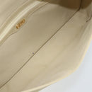FENDI Mamma Baguette Shoulder Bag Canvas Beige Gold Auth BAZ238A-19