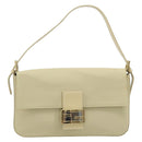 FENDI Mamma Baguette Shoulder Bag Canvas Beige Gold Auth BAZ238A-2