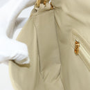FENDI Mamma Baguette Shoulder Bag Canvas Beige Gold Auth BAZ238A-21