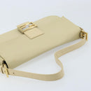 FENDI Mamma Baguette Shoulder Bag Canvas Beige Gold Auth BAZ238A-6