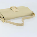 FENDI Mamma Baguette Shoulder Bag Canvas Beige Gold Auth BAZ238A-7