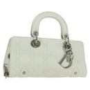 Christian Dior Canage Mini Hand Bag Leather White Silver Auth BAZ240SAV-1