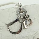 Christian Dior Canage Mini Hand Bag Leather White Silver Auth BAZ240SAV-14