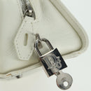 Christian Dior Canage Mini Hand Bag Leather White Silver Auth BAZ240SAV-15