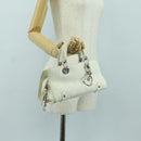 Christian Dior Canage Mini Hand Bag Leather White Silver Auth BAZ240SAV-23
