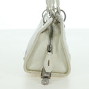 Christian Dior Canage Mini Hand Bag Leather White Silver Auth BAZ240SAV-5