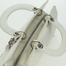Christian Dior Canage Mini Hand Bag Leather White Silver Auth BAZ240SAV-6