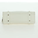 Christian Dior Canage Mini Hand Bag Leather White Silver Auth BAZ240SAV-9