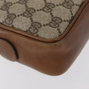 GUCCI GG Supreme Clutch Bag PVC Beige Gold Auth BAZ247A-10