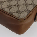 GUCCI GG Supreme Clutch Bag PVC Beige Gold Auth BAZ247A-11