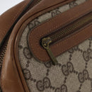GUCCI GG Supreme Clutch Bag PVC Beige Gold Auth BAZ247A-13