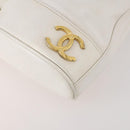CHANEL Triple Coco Backpack Caviar Skin White Gold CC Auth BAZ250A-11