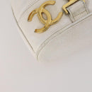 CHANEL Triple Coco Backpack Caviar Skin White Gold CC Auth BAZ250A-14