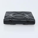 CHANEL Matelasse Cambon Line Bifold Wallet Leather Black Silver CC Auth BAZ259A-5
