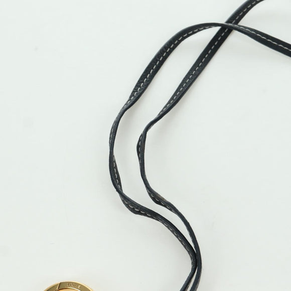 LOEWE Anagram Charm Leer Zwart Goud Auth BAZ275M