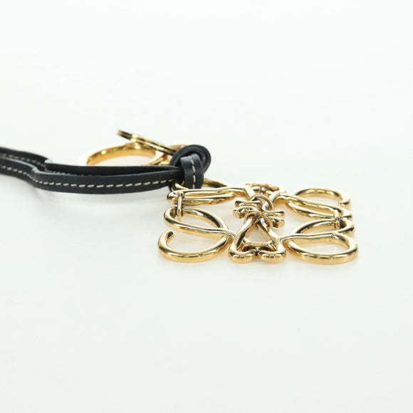 LOEWE Anagram Charm Leer Zwart Goud Auth BAZ275M