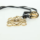 LOEWE Anagram Charm Leer Zwart Goud Auth BAZ275M-14