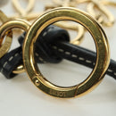 LOEWE Anagram Charm Leer Zwart Goud Auth BAZ275M-17