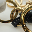 LOEWE Anagram Charm Leer Zwart Goud Auth BAZ275M-18