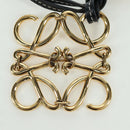 LOEWE Anagram Charm Leer Zwart Goud Auth BAZ275M-3