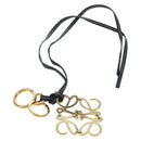 LOEWE Anagram Charm Leer Zwart Goud Auth BAZ275M-8