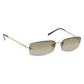 CHANEL Sunglasses metal Brown CC Auth BAZ276