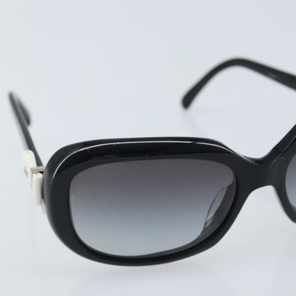 CHANEL Sunglasses plastic Black CC Auth BAZ278