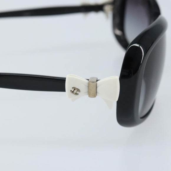 CHANEL Sunglasses plastic Black CC Auth BAZ278