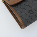 Christian Dior Honeycomb Canvas Chain Shoulder Bag PVC Gray Gold Auth BAZ279-11