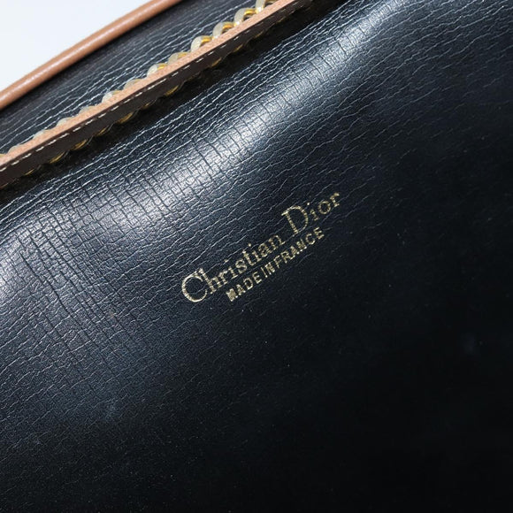 Christian Dior Honeycomb Canvas Chain Shoulder Bag PVC Gray Gold Auth BAZ279