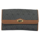 Christian Dior Honeycomb Canvas Chain Shoulder Bag PVC Gray Gold Auth BAZ279-2