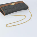 Christian Dior Honeycomb Canvas Chain Shoulder Bag PVC Gray Gold Auth BAZ279-7