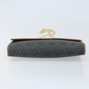 Christian Dior Honeycomb Canvas Chain Shoulder Bag PVC Gray Gold Auth BAZ279-9