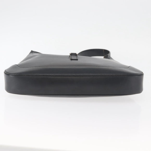 GUCCI Jackie Shoulder Bag Leather Black Silver 001 3346 Auth BAZ280