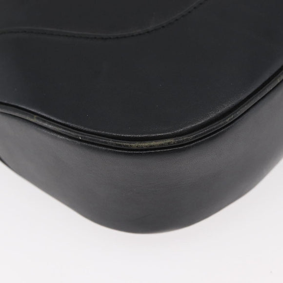 GUCCI Jackie Shoulder Bag Leather Black Silver 001 3346 Auth BAZ280