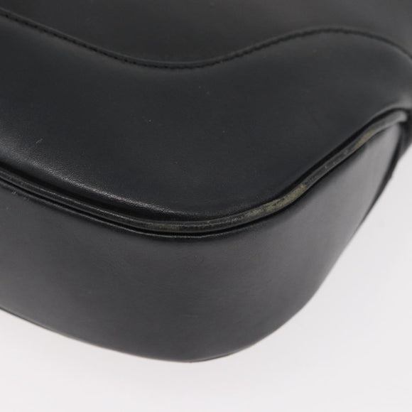 GUCCI Jackie Shoulder Bag Leather Black Silver 001 3346 Auth BAZ280