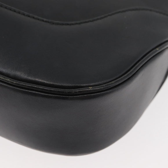GUCCI Jackie Shoulder Bag Leather Black Silver 001 3346 Auth BAZ280