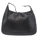 GUCCI Jackie Shoulder Bag Leather Black Silver 001 3346 Auth BAZ280-2