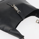 GUCCI Jackie Shoulder Bag Leather Black Silver 001 3346 Auth BAZ280-6