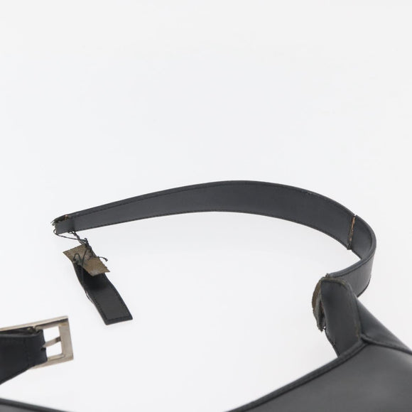GUCCI Jackie Shoulder Bag Leather Black Silver 001 3346 Auth BAZ280