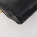 CELINE Chain Shoulder Bag Leather Black Gold Auth BAZ281-18