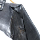 CELINE Chain Shoulder Bag Leather Black Gold Auth BAZ281-20