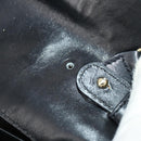CELINE Chain Shoulder Bag Leather Black Gold Auth BAZ281-11