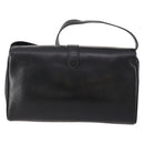 CELINE Chain Shoulder Bag Leather Black Gold Auth BAZ281-2