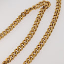 CELINE Chain Shoulder Bag Leather Black Gold Auth BAZ281-8
