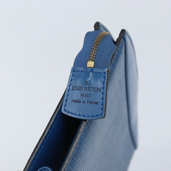 LOUIS VUITTON Epi Trousse Crete Pouch Blue M48405 LV Auth BAZ283