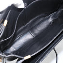CELINE Shoulder Bag Leather Black Gold Auth BAZ288-12